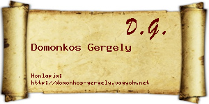 Domonkos Gergely névjegykártya